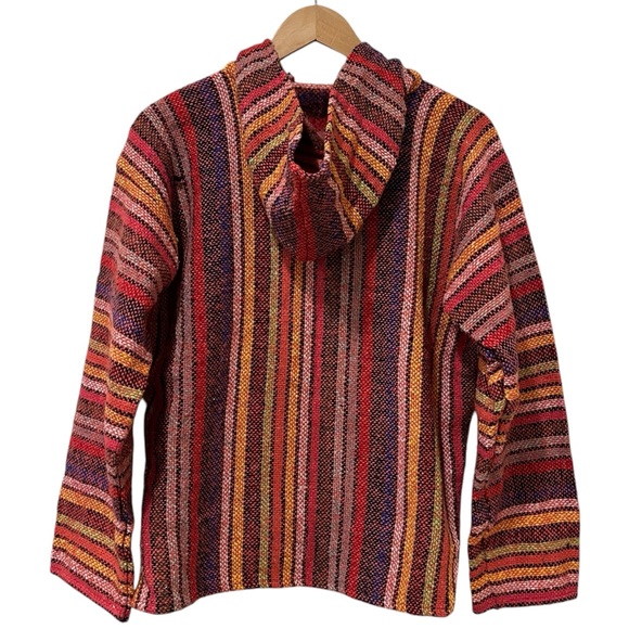 EUC Colorful Striped Baja Hoodie size Medium - Picture 2 of 8